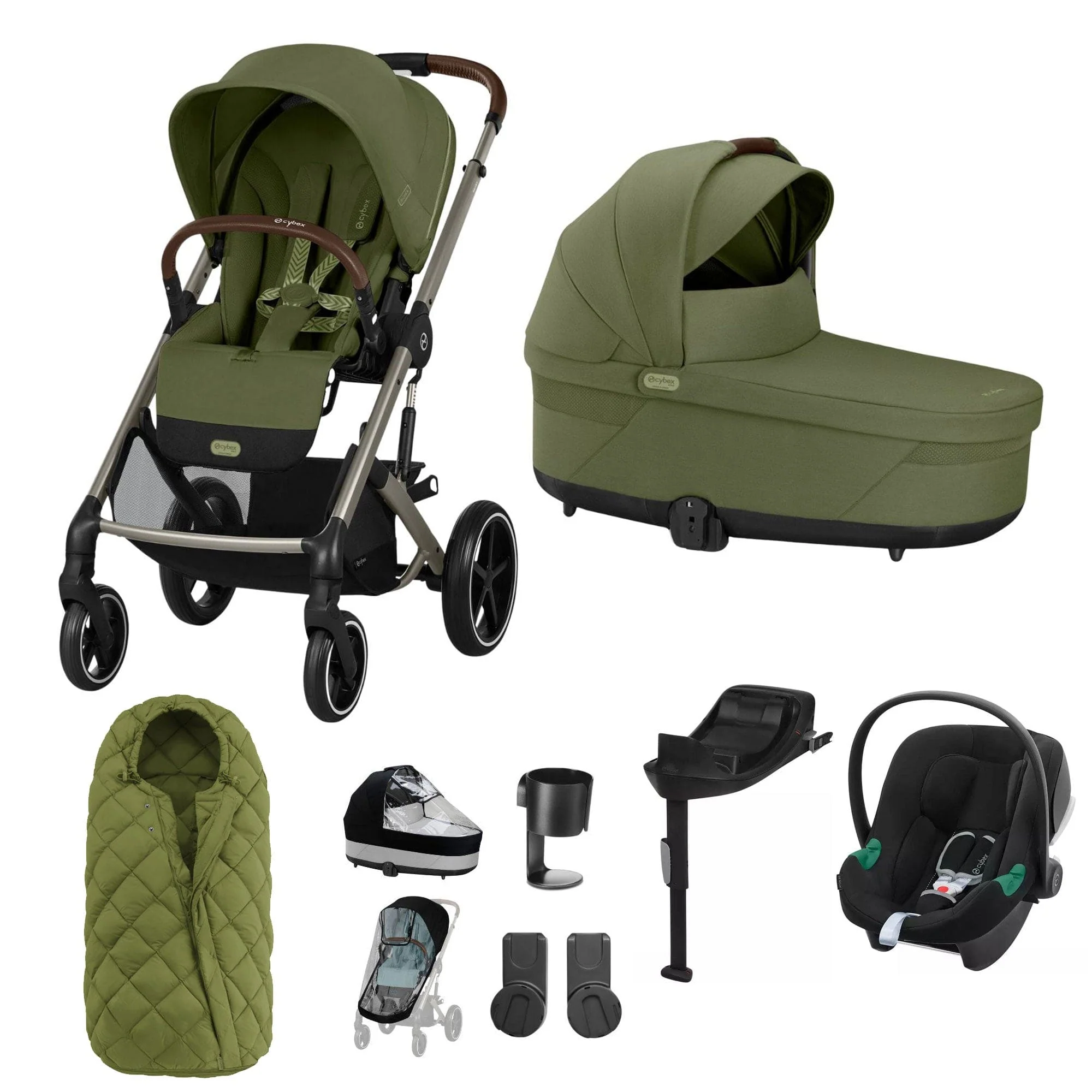 Cybex Balios S Lux Comfort Bundle - Taupe/Moss Green - Image 10
