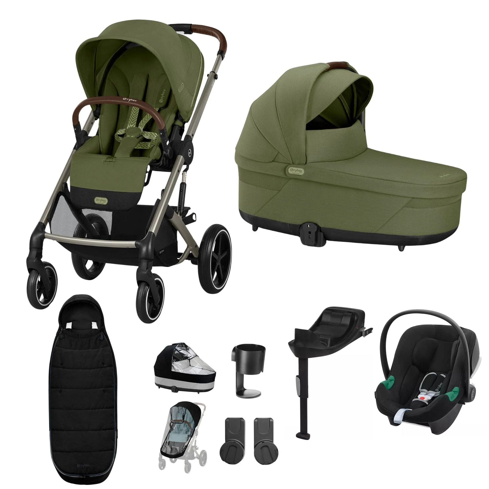 Cybex Balios S Lux Comfort Bundle - Taupe/Moss Green - Image 11