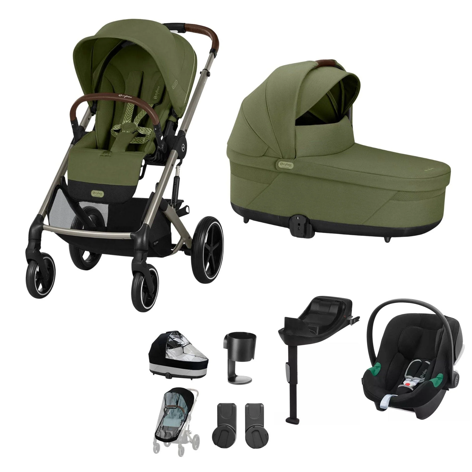 Cybex Balios S Lux Comfort Bundle - Taupe/Moss Green - Image 12