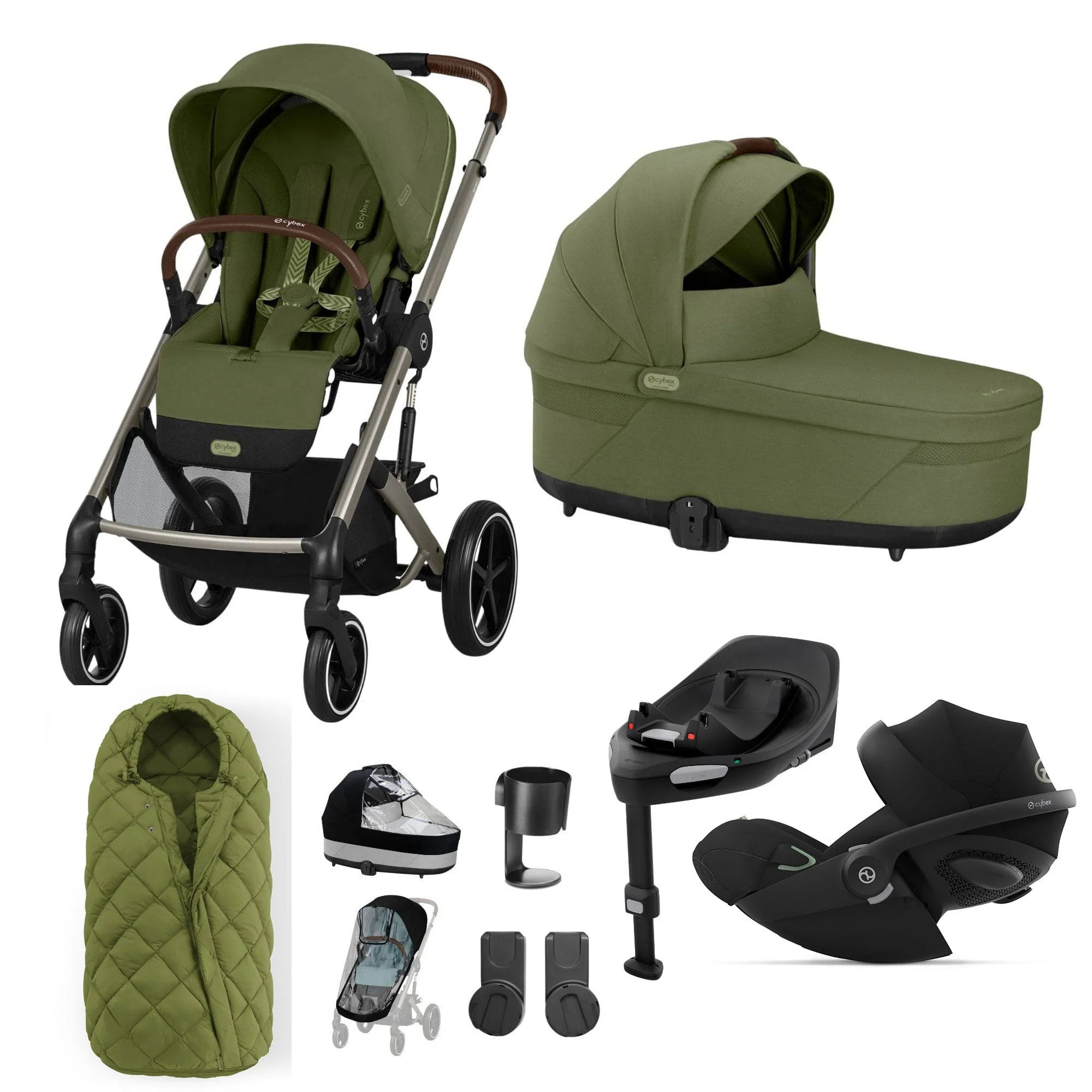 Cybex Balios S Lux Luxury Bundle - Taupe/Moss Green - Image 10
