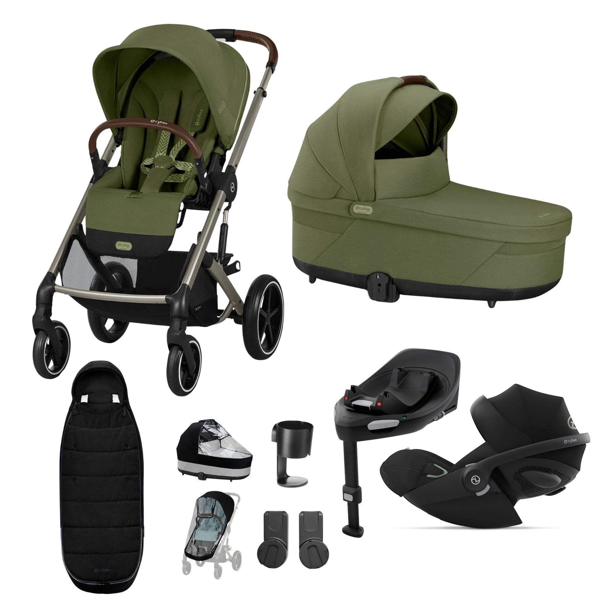 Cybex Balios S Lux Luxury Bundle - Taupe/Moss Green - Image 11