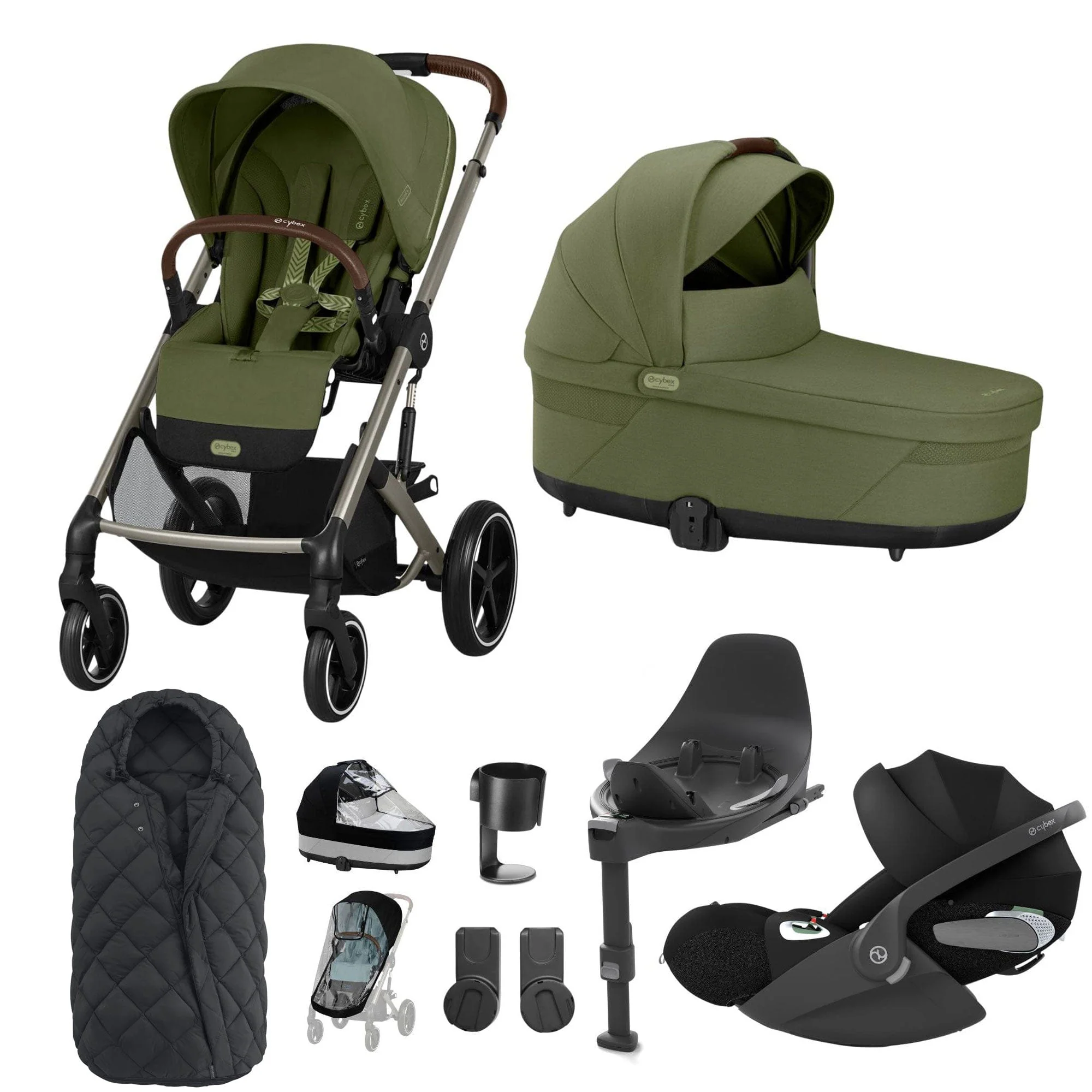 Cybex Balios S Lux Luxury Bundle - Taupe/Moss Green - Image 13