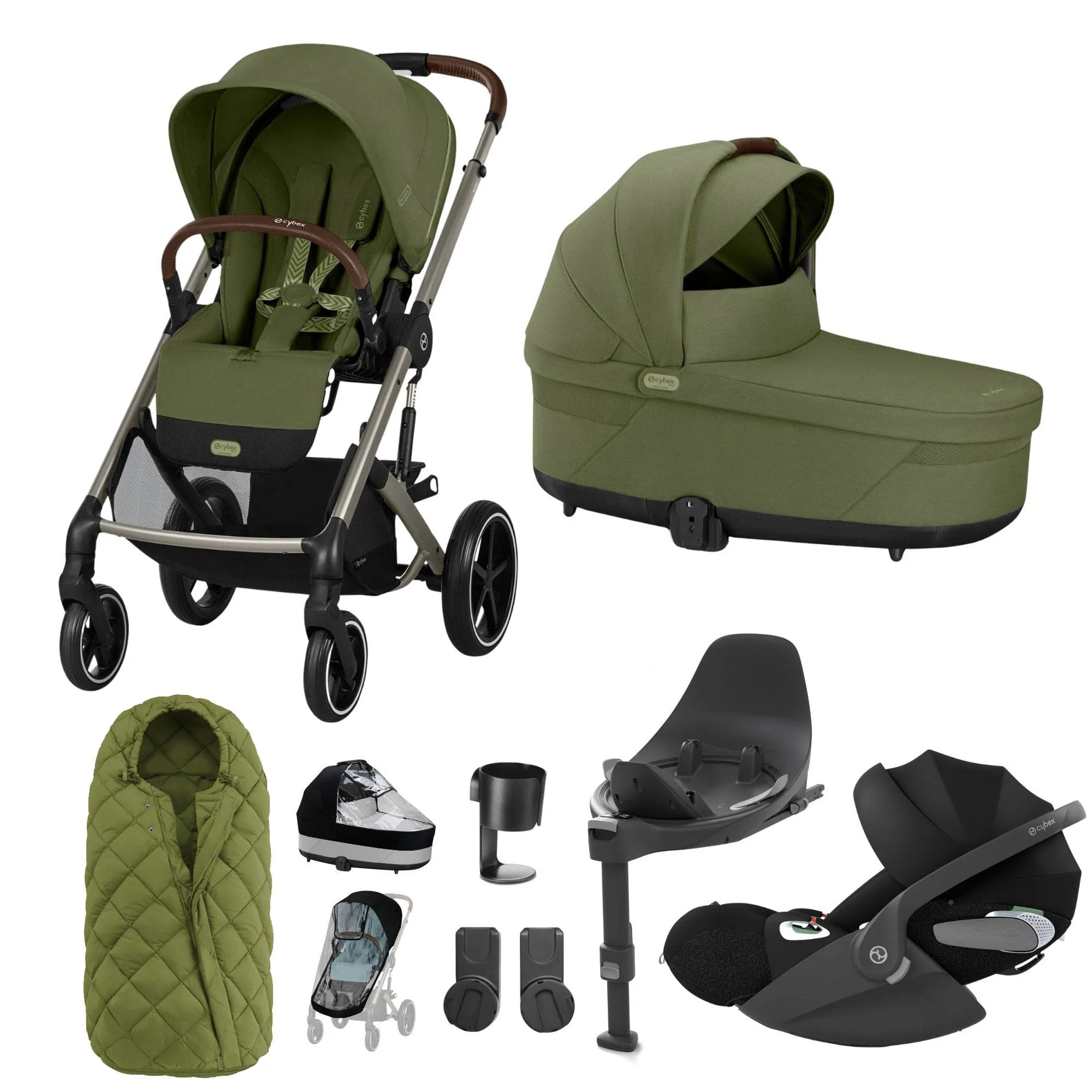 Cybex Balios S Lux Luxury Bundle - Taupe/Moss Green - Image 14