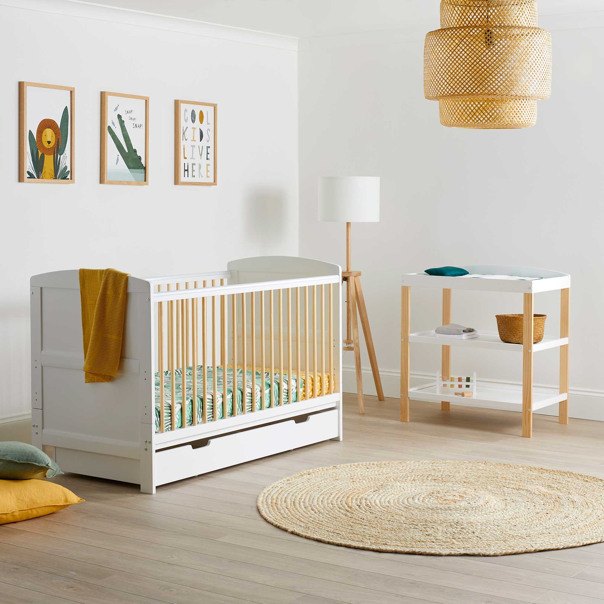 Ickle Bubba Coleby Scandi Classic 2 Piece Furniture Set and Under Drawer White - Image 5