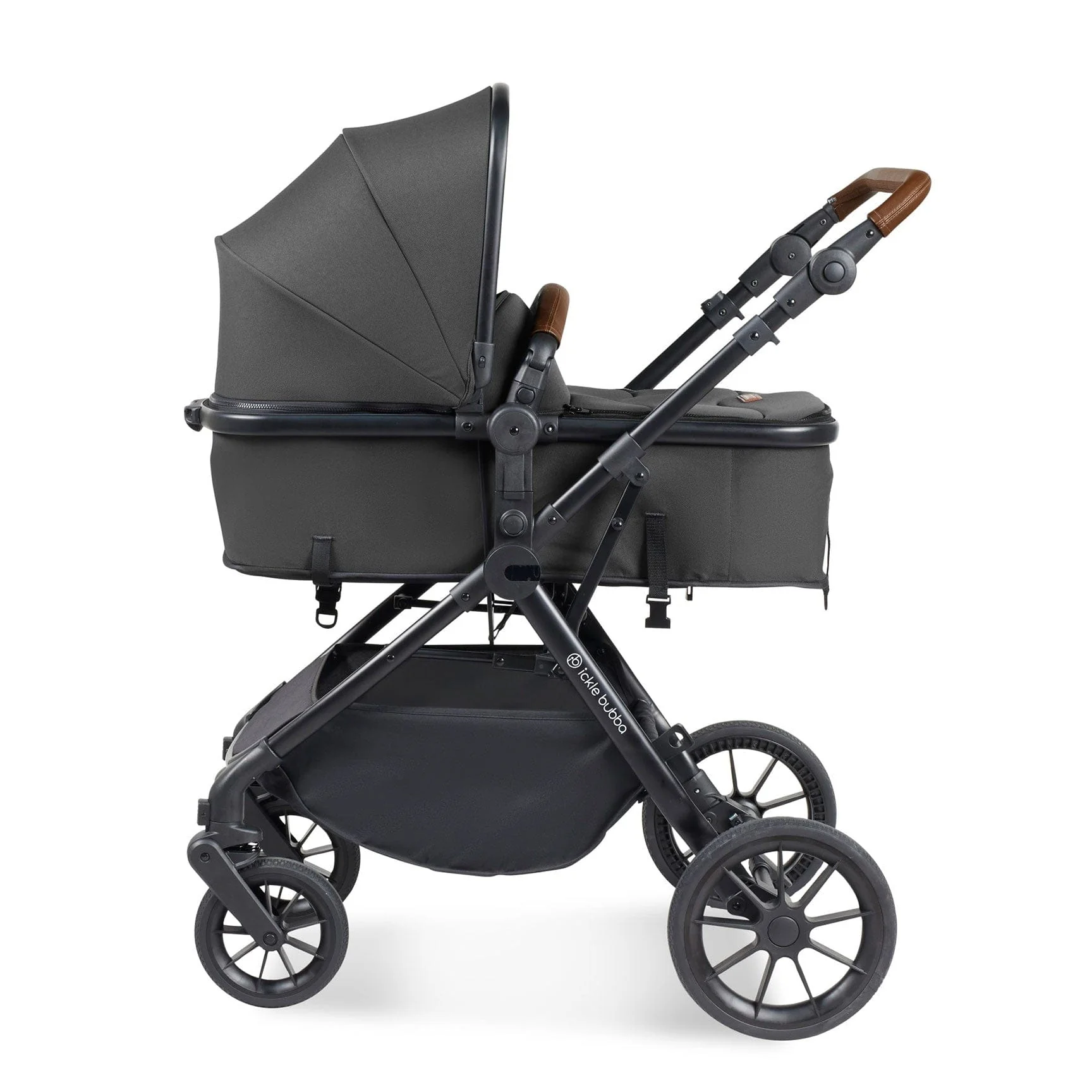 Ickle Bubba Cosmo 2 in 1 Plus Carrycot & Pushchair - Black/Graphite Grey - Image 4