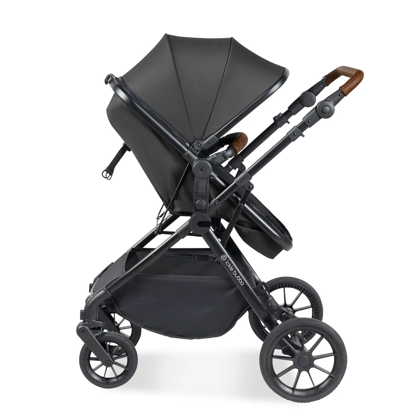 Ickle Bubba Cosmo 2 in 1 Plus Carrycot & Pushchair - Black/Graphite Grey - Image 7