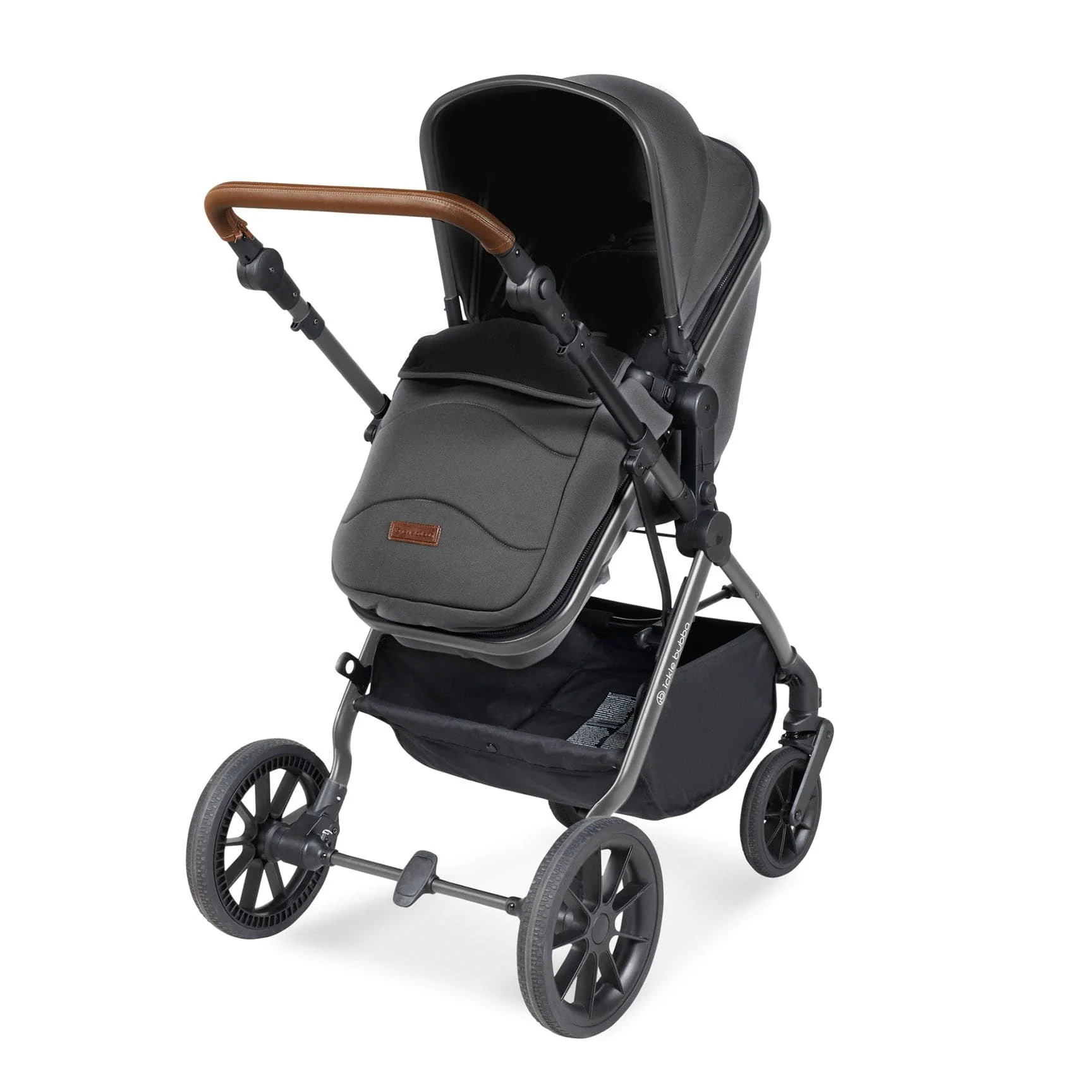 Ickle Bubba Cosmo 2 in 1 Plus Carrycot & Pushchair - Black/Graphite Grey - Image 9