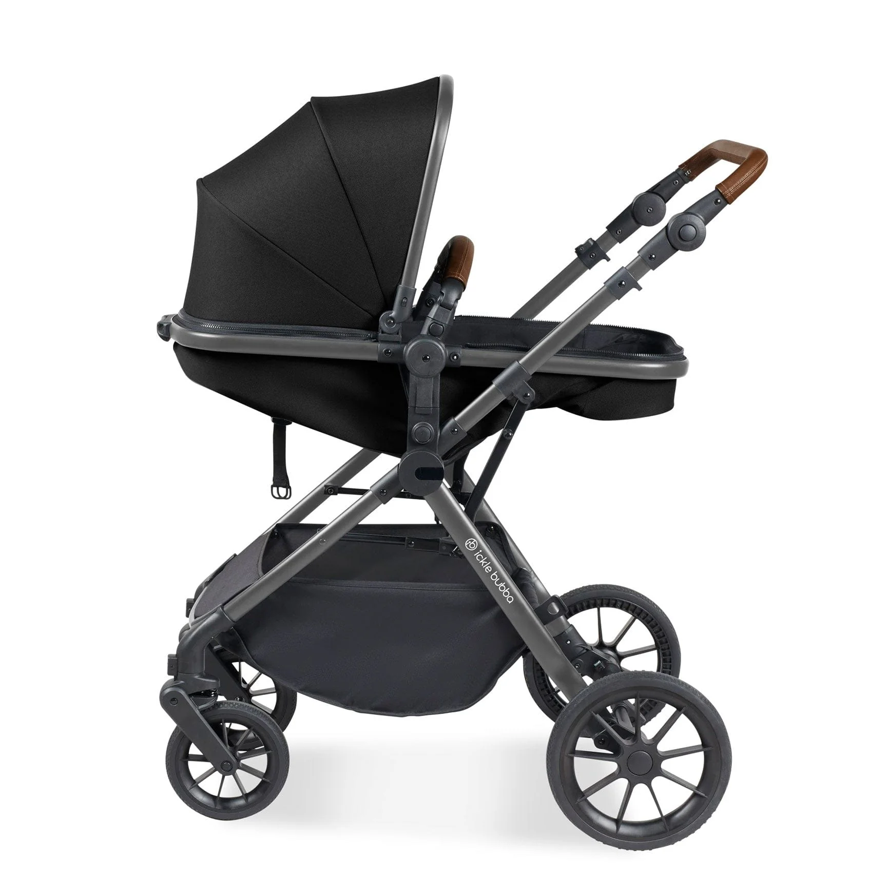 Ickle Bubba Cosmo 2 in 1 Plus Carrycot & Pushchair - Gun metal/Black - Image 11