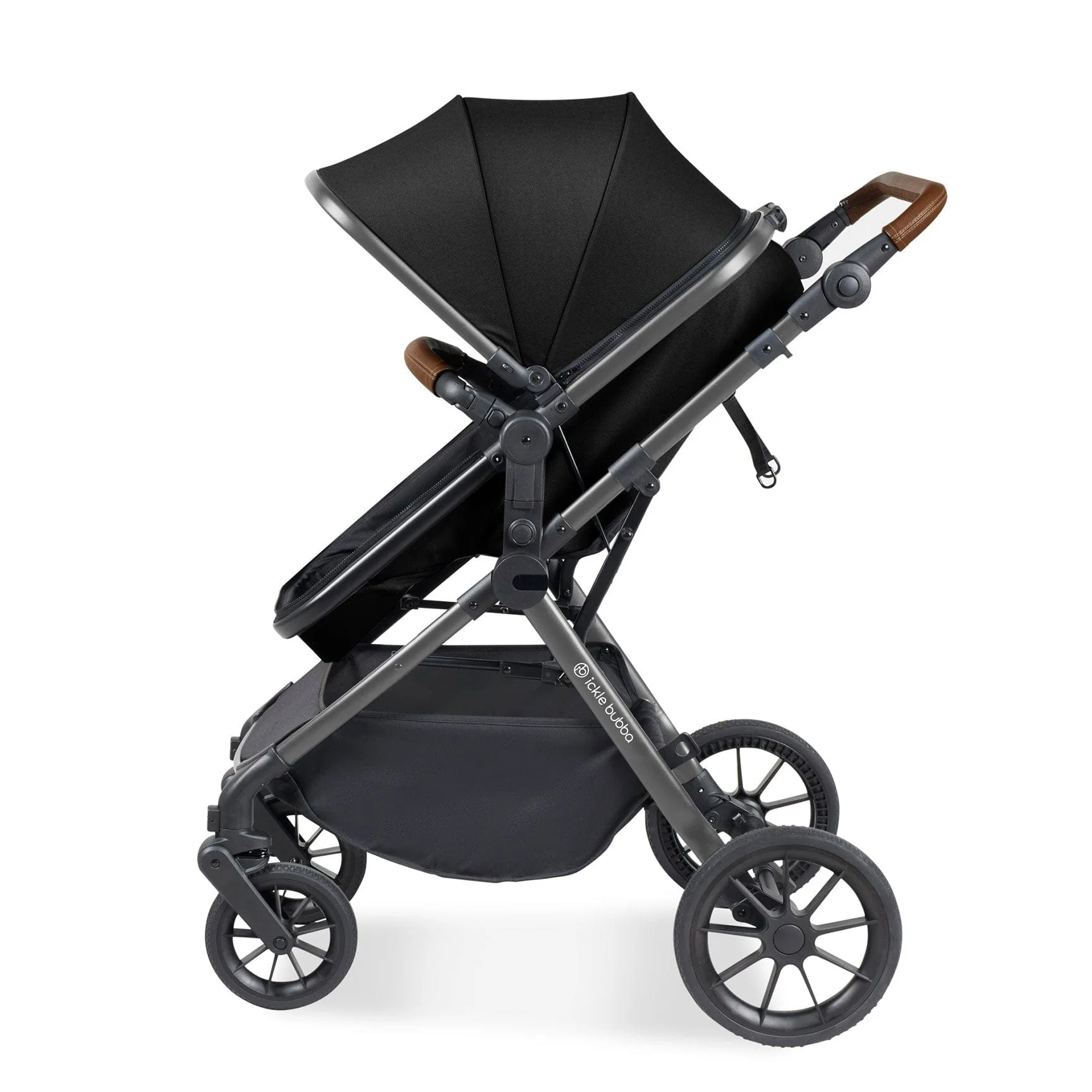 Ickle Bubba Cosmo 2 in 1 Plus Carrycot & Pushchair - Gun metal/Black - Image 6