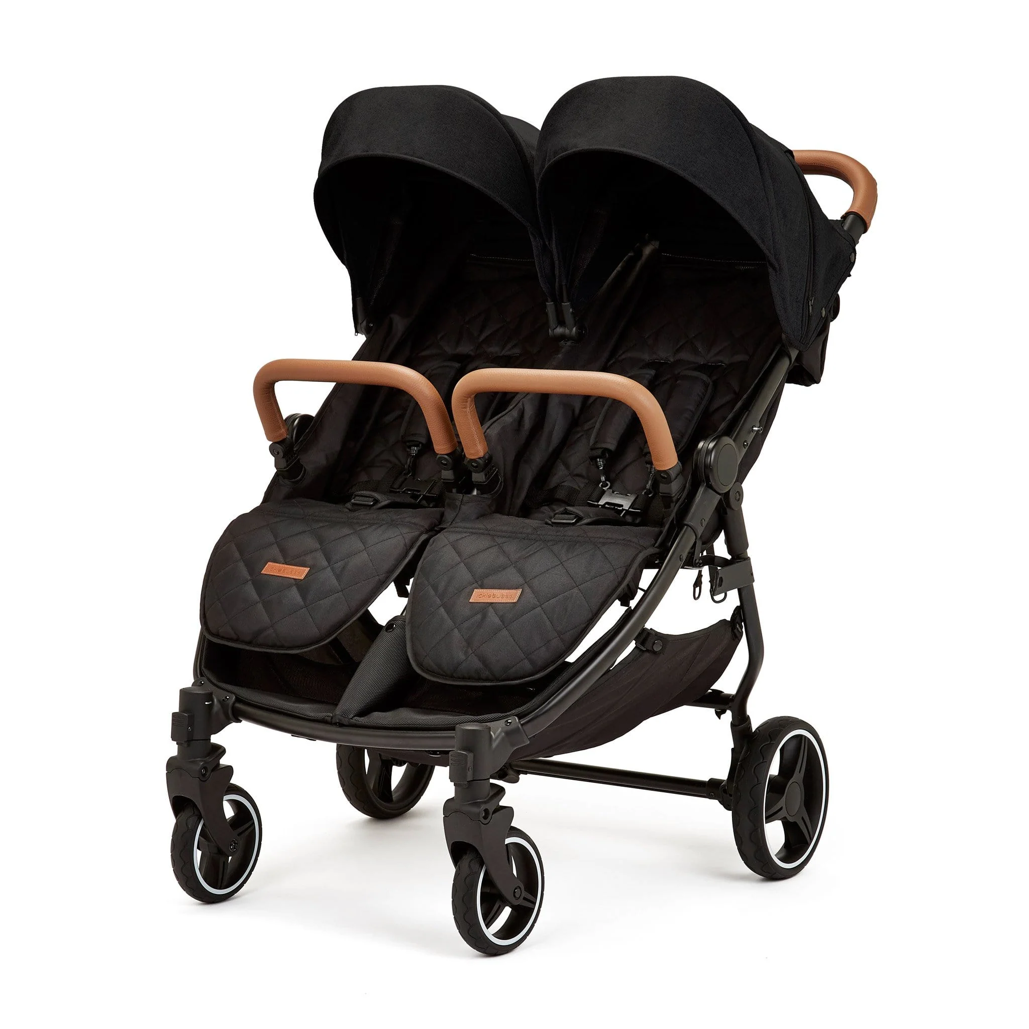 Ickle Bubba Venus Max Double Stroller - Black/Black/Tan - Image 5