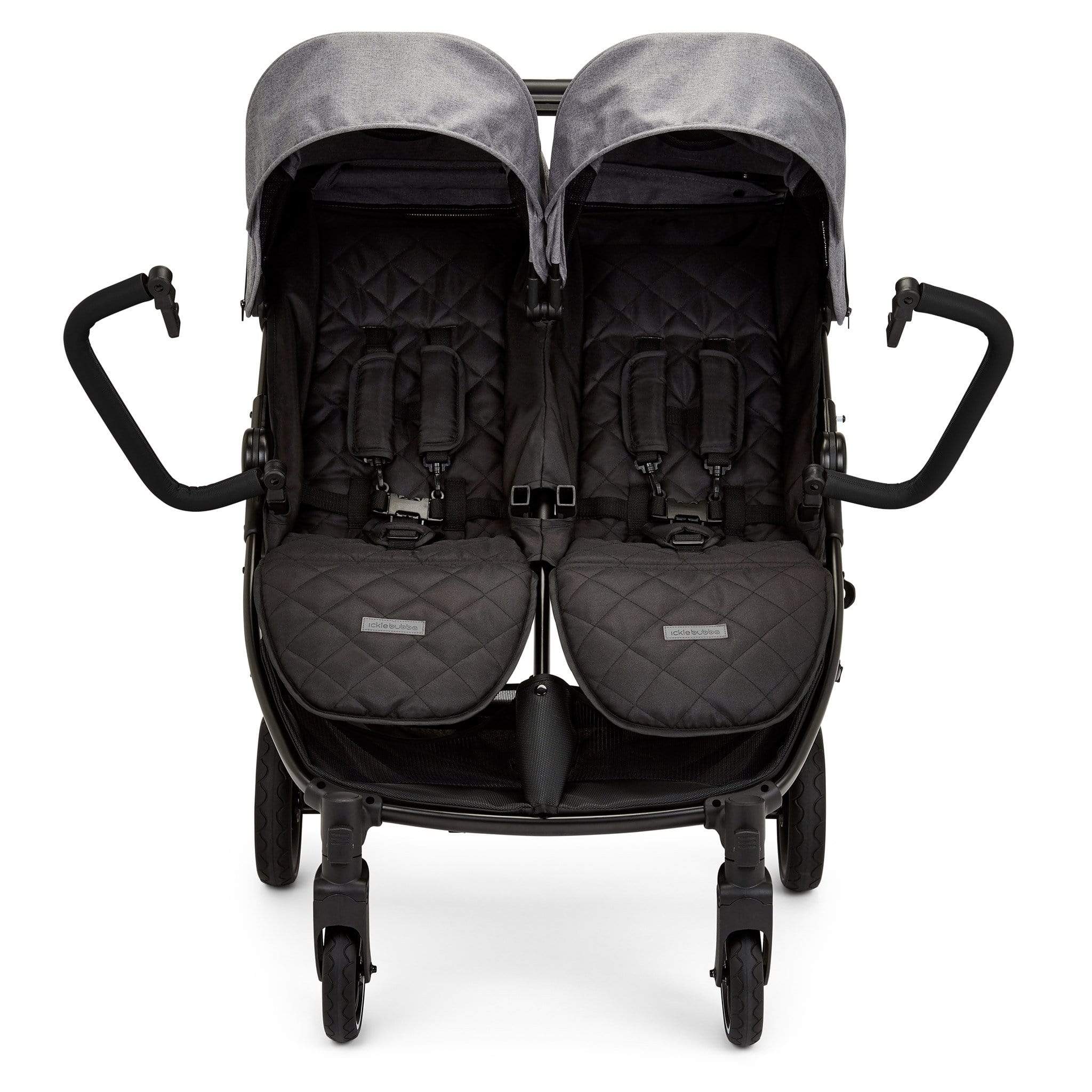Ickle Bubba Venus Max Double Stroller - Black/Space Grey/Black - Image 4