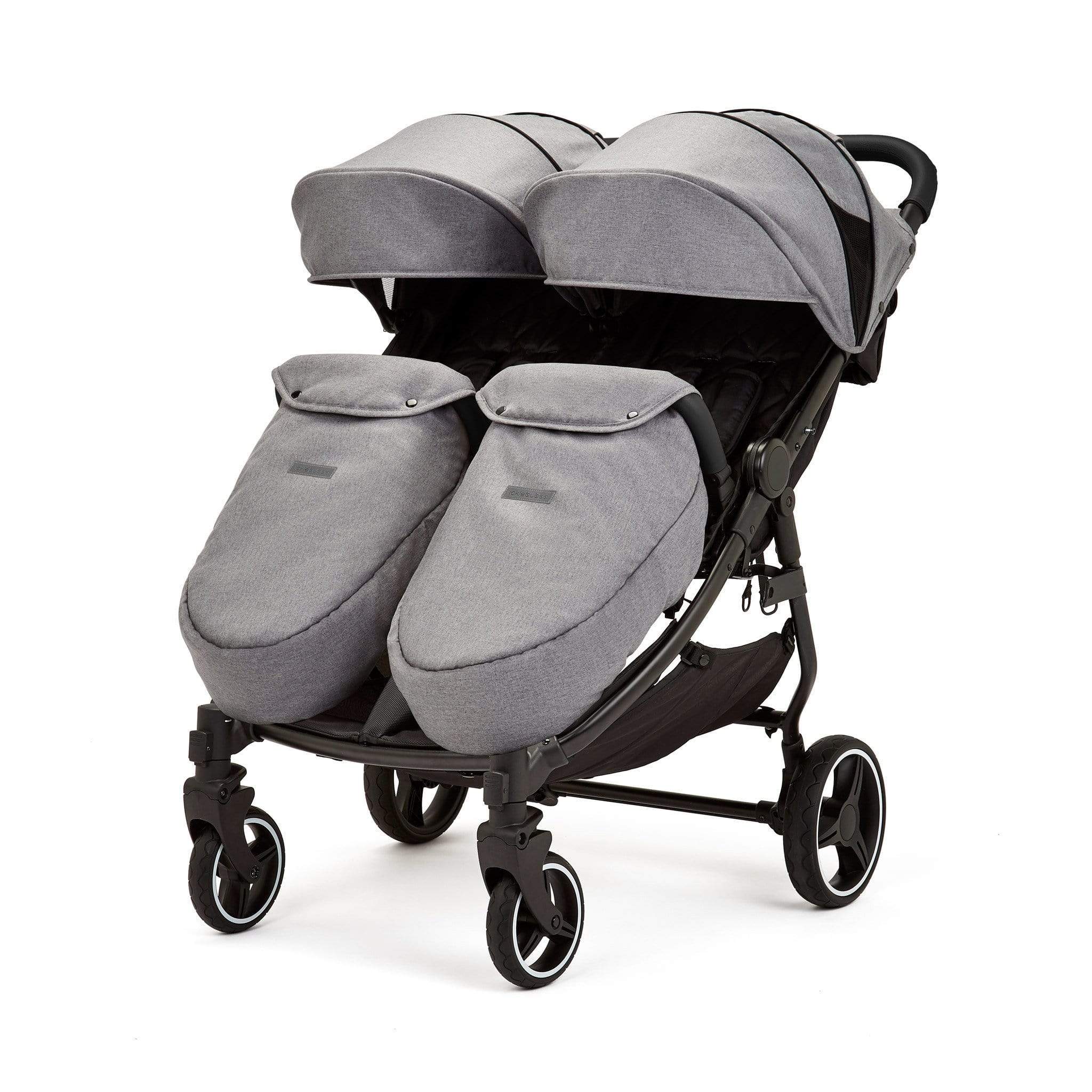 Ickle Bubba Venus Prime Double Stroller - Black/Space Grey/Black - Image 6