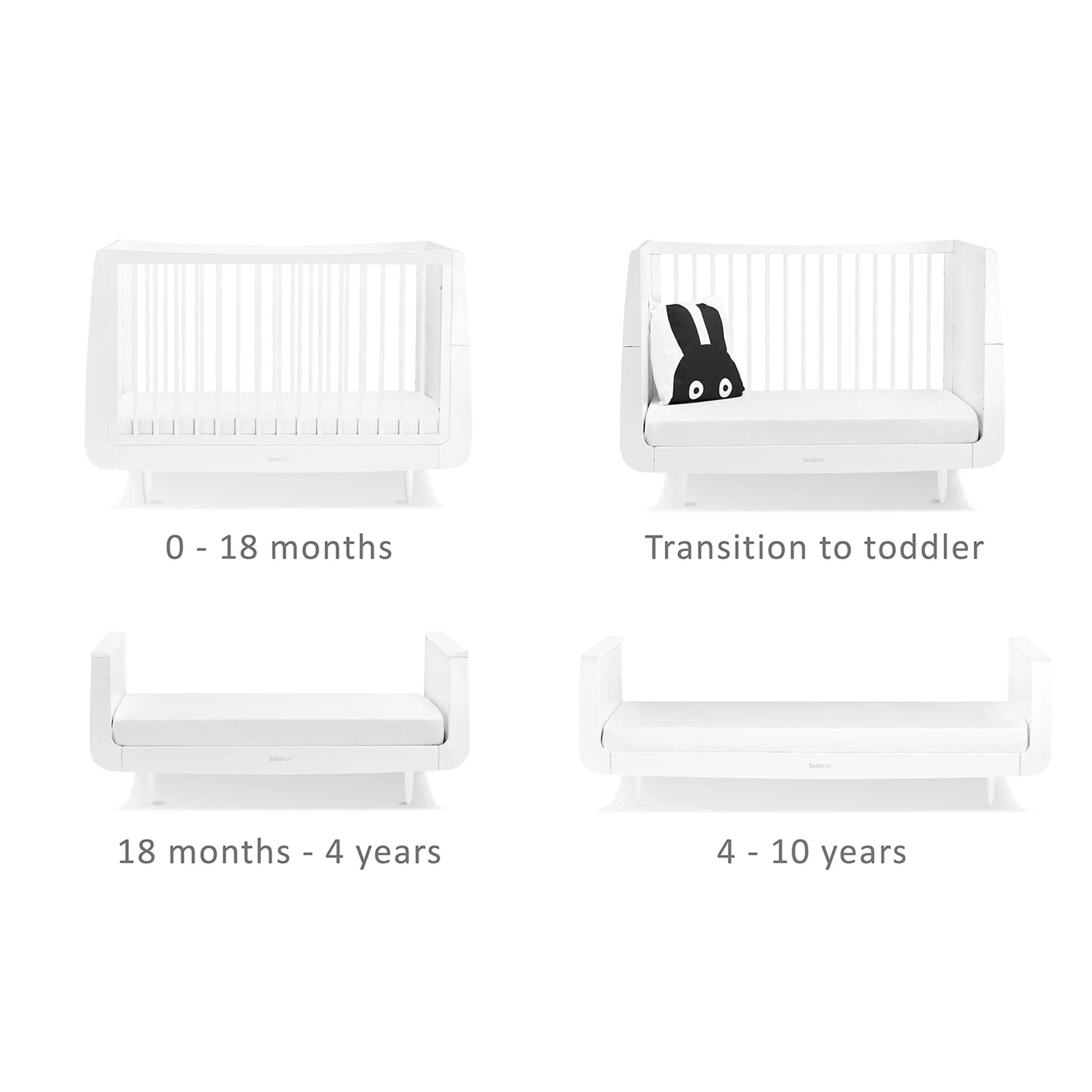 SnüzKot Skandi 2 Piece Nursery Furniture Set - White - Image 3