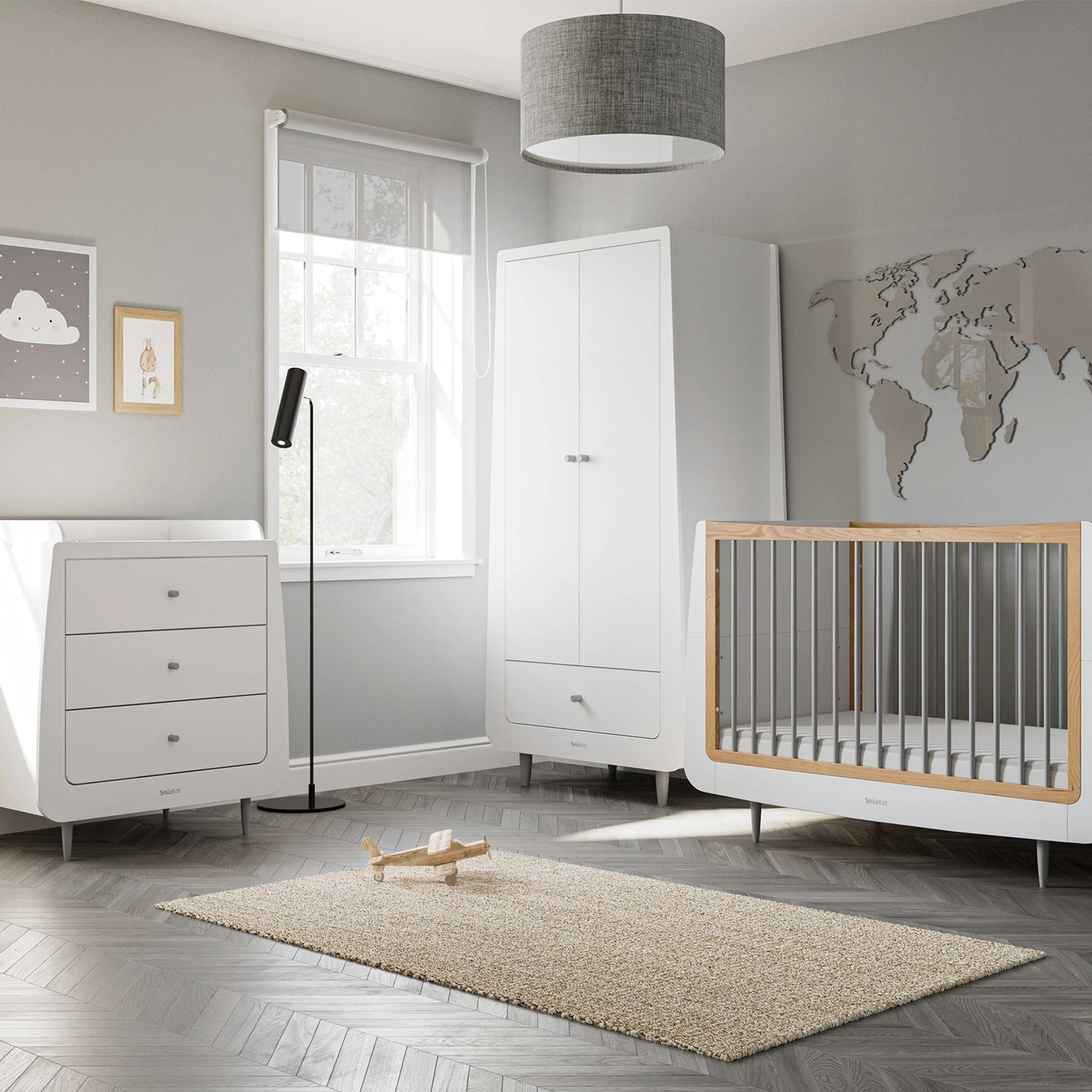 SnüzKot Skandi 3 Piece Nursery Furniture Set - Grey - Image 8