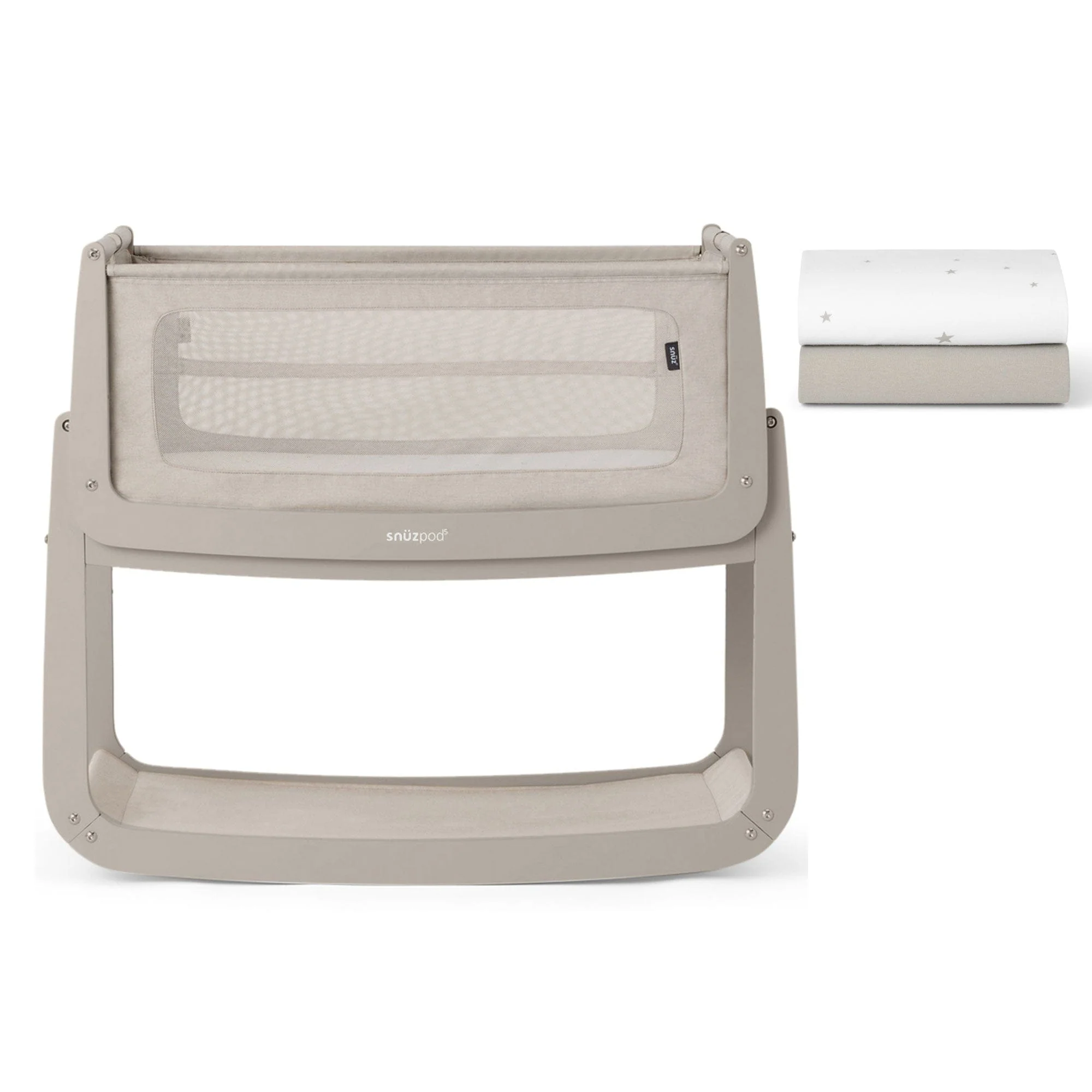 SnüzPod 5 Bedside Crib - Pebble - Image 11