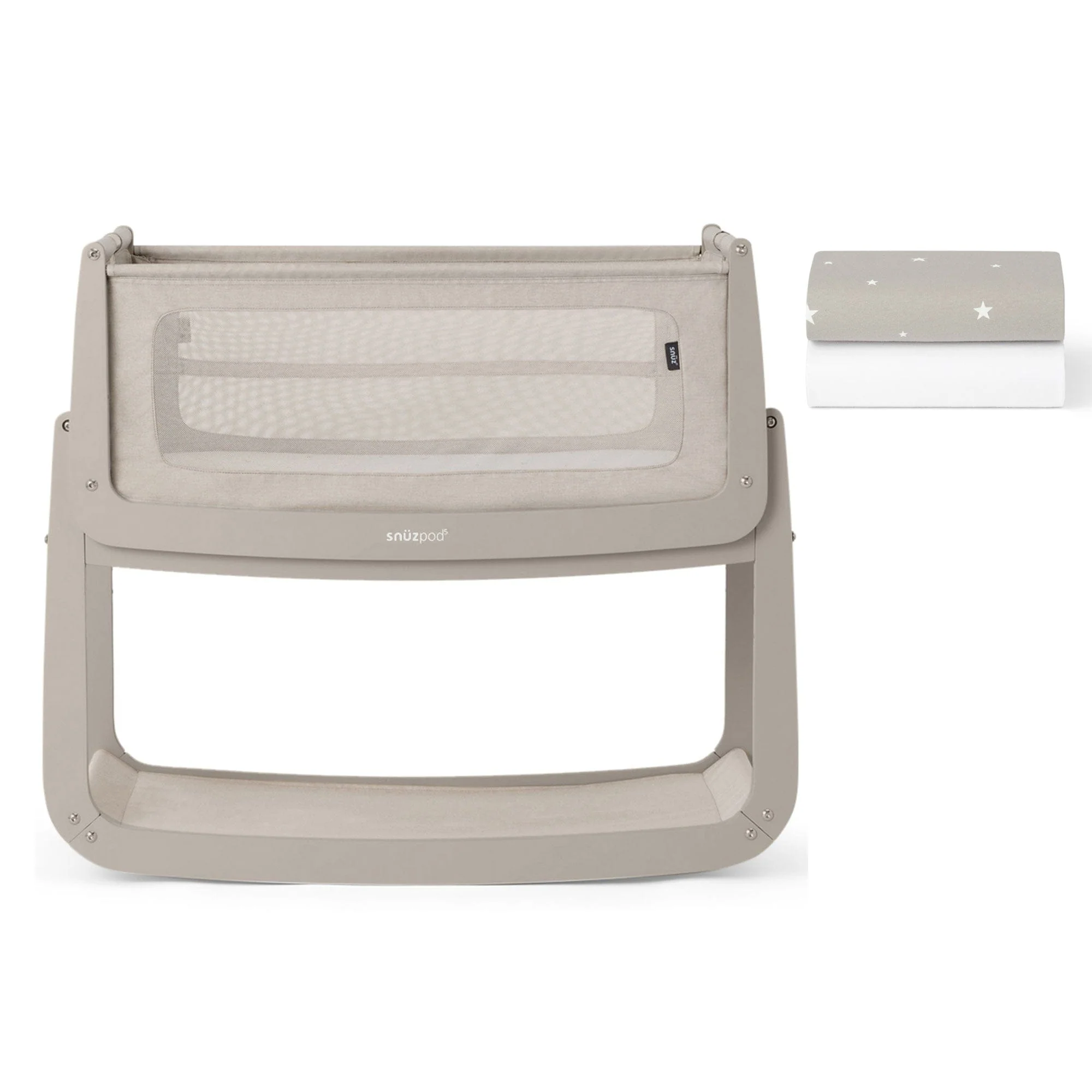 SnüzPod 5 Bedside Crib - Pebble - Image 12